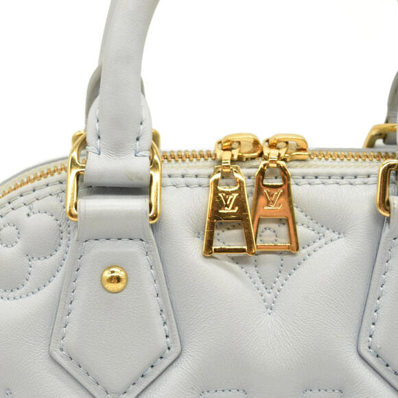 LOUIS VUITTON Calfskin Bubblegram Alma BB Ice Blue - Picture 5 of 16